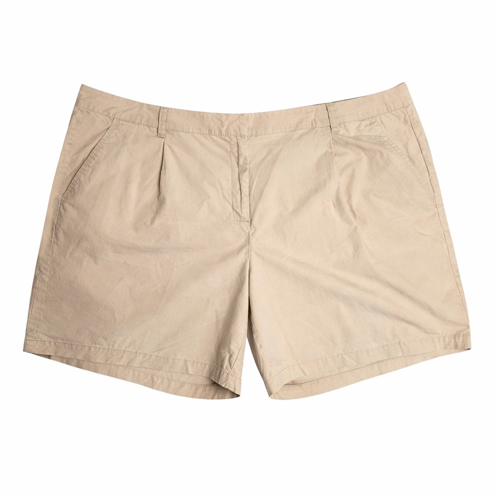 Talbots Tan Stretch Shorts Women’s 24W Lightweight Chino Mid Rise Classic